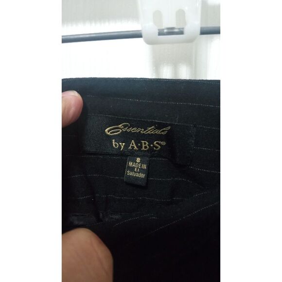 Essentials by ABS Women's Black Pin Stripe Mid Rise Dress Slacks Size 8 - Picture 3 of 6